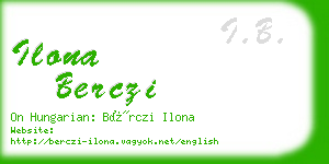 ilona berczi business card